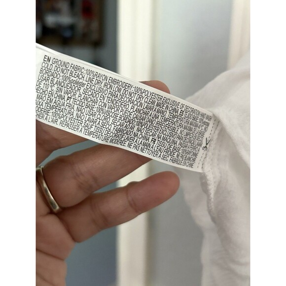 Forever 21 Blouse Top 0X Boho Oversized Embroidered Hippie Floral Fairy Festival - Picture 6 of 6